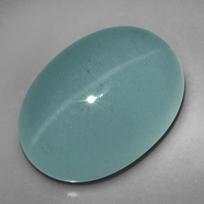 12,39 ctw natürlicher grüner Cat's Eye Aquamarine, Transparent, Transparent / Lichtdurchlässig