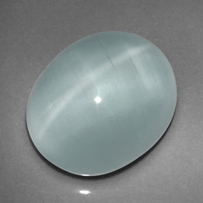 8,02 ctw natürlicher grüner Cat's Eye Aquamarine, Transparent, Transparent / Lichtdurchlässig