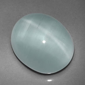 8,02 ctw natürlicher grüner Cat's Eye Aquamarine, Transparent, Transparent / Lichtdurchlässig