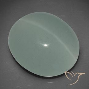 9,17 ctw natürlicher Gray Forest Green Katzenauge Aquamarin, Oval Schliff, Lichtdurchlässig
