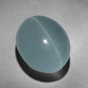 9,17 ctw natürlicher Blau-grün Katzenauge Aquamarin, Oval, Lichtdurchlässig