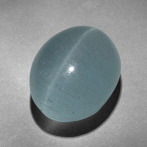 9,17 ctw natürlicher Blau-grün Katzenauge Aquamarin, Oval, Lichtdurchlässig