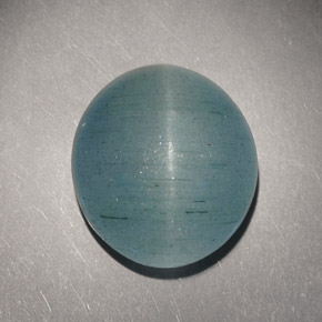 7,21 ctw natürlicher grüner Cat's Eye Aquamarine, Oval Schliff, Lichtdurchlässig