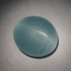 7,21 ctw natürlicher grüner Cat's Eye Aquamarine, Oval Schliff, Lichtdurchlässig