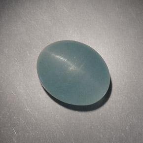 4,98 ctw natürlicher grüner Cat's Eye Aquamarine, Oval Schliff, Lichtdurchlässig