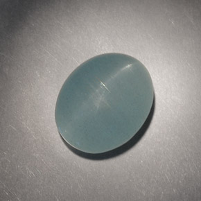 4,98 ctw natürlicher grüner Cat's Eye Aquamarine, Oval Schliff, Lichtdurchlässig