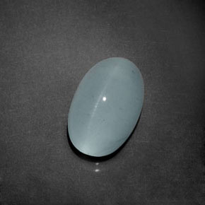 9,17 ctw natürlicher grün-blau Aquamarin-Katzenauge, Oval Schliff, Transparent