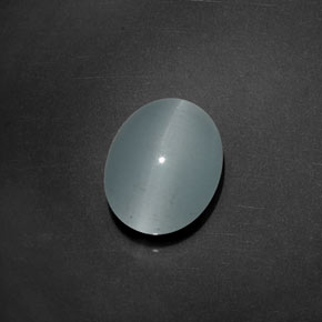 5,17 ctw natürlicher blauer Cat's Eye Aquamarine, Oval Schliff, Transparent