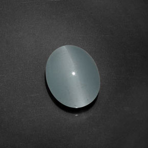 5,17 ctw natürlicher blauer Cat's Eye Aquamarine, Oval Schliff, Transparent