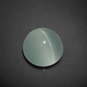 8,01 ctw natürlicher grüner Cat's Eye Aquamarine, Rundschliff, Transparent