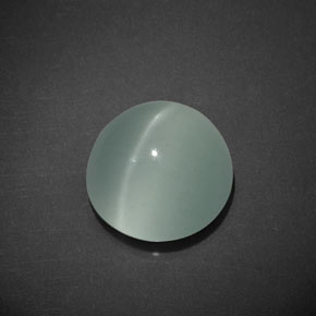 8,01 ctw natürlicher grüner Cat's Eye Aquamarine, Rundschliff, Transparent