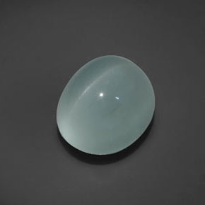 9,17 ctw natürlicher Blau-grün Katzenauge Aquamarin, Oval Schliff, Transparent