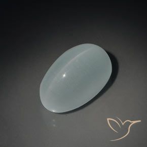 14.43ct Natürlicher hellblau Katzenauge Aquamarin, Oval, Transparent