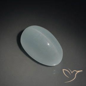 9,17 ctw natürlicher hellblau Katzenauge Aquamarin, Oval, Transparent