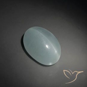 9,17 ctw natürlicher Blasses Blaugrün Katzenauge Aquamarin, Oval, Transparent