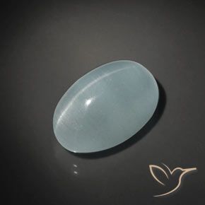 17.45ct Natürlicher Hellblau-Grün Katzenauge Aquamarin, Oval, Transparent