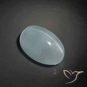9,17 ctw natürlicher Hellblau-Grün Katzenauge Aquamarin, Oval, Transparent