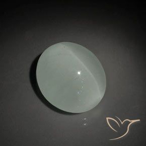 9,17 ctw natürlicher Warmes Grün Katzenauge Aquamarin, Oval, Transparent