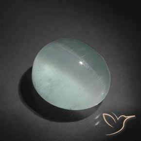 9,17 ctw natürlicher Sehr helles Meeresgrün Katzenauge Aquamarin, Oval, Transparent