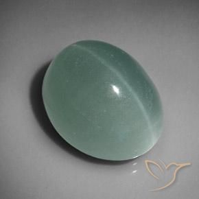 9,17 ctw natürlicher Blasses Türkis Katzenauge Aquamarin, Oval, Lichtdurchlässig