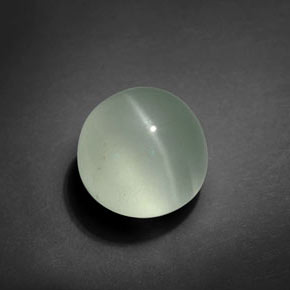 5,51 ctw natürlicher grüner Aquamarin-Katzenauge, Rundschliff, Transparent