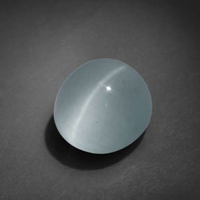9,17 ctw natürlicher grün-blau Katzenauge Aquamarin, Oval, Transparent