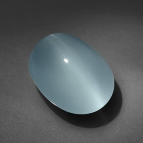 8,99 ctw natürlicher blauer Aquamarin-Katzenauge, Oval Schliff, Transparent