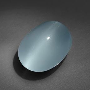 8,99 ctw natürlicher blauer Aquamarin-Katzenauge, Oval Schliff, Transparent