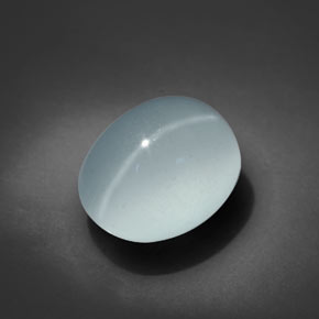 6,69 ctw natürlicher blauer Cat's Eye Aquamarine, Oval Schliff, Transparent