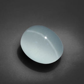 6,69 ctw natürlicher blauer Cat's Eye Aquamarine, Oval Schliff, Transparent