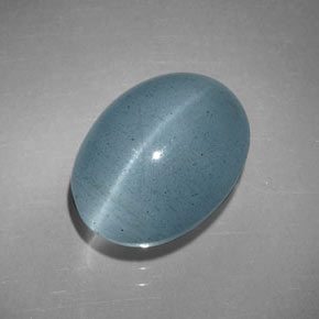 9,17 ctw natürlicher Grün-Blau Aquamarin-Katzenauge, Oval Schliff, Transparent