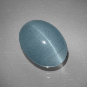 9,17 ctw natürlicher Grün-Blau Aquamarin-Katzenauge, Oval Schliff, Transparent