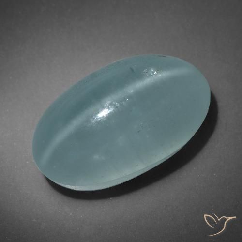 16.01ct Natürlicher Bläulich-grün Katzenauge Aquamarin, Oval, Lichtdurchlässig