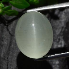 7,13 ctw natürlicher grüner Cat's Eye Aquamarine, Oval Schliff, Lichtdurchlässig