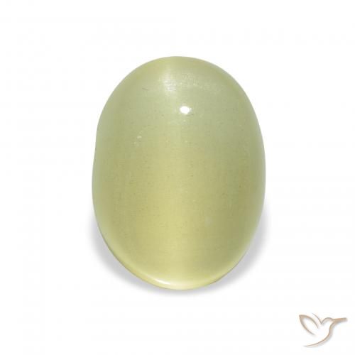 2.85ct Natürlicher Helles Birnengrün Katzenaugen-Beryll, Oval, Lichtdurchlässig