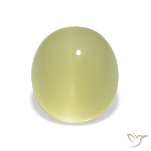5.07ct Natürlicher Blasses Limettengrün Katzenaugen-Beryll, Oval, Lichtdurchlässig
