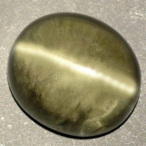 8,18 ctw natürlicher grüner Cat's Eye Diaspore, Transparent, Transparent / Lichtdurchlässig