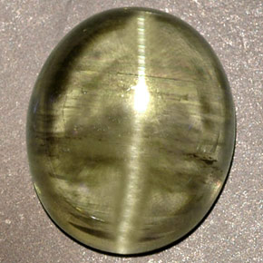 6,32 ctw natürlicher grüner Cat's Eye Diaspore, Transparent, Transparent / Lichtdurchlässig
