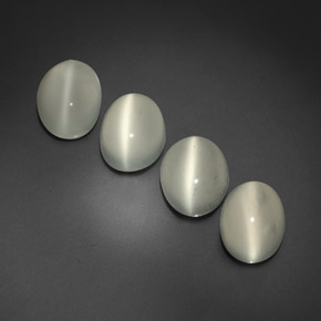  ct natürliche weißer Cat's Eye Moonstone-Edelsteine, Transparent, Transparent / Lichtdurchlässig