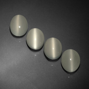  ct natürliche weißer Cat's Eye Moonstone-Edelsteine, Transparent, Transparent / Lichtdurchlässig