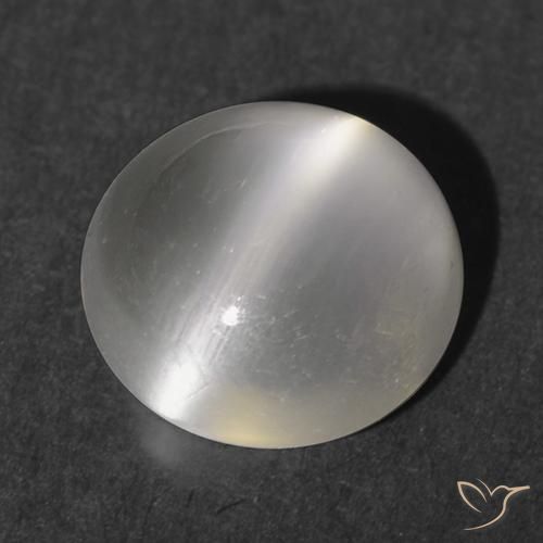1.16ct Natürlicher Warmweiß Mondstein Katzenauge, Runden, Transparent