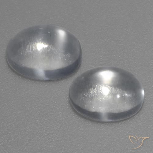 2.29 ct natürliche Klares Weiß Mondstein Katzenauge-Edelsteine, Oval, Transparent