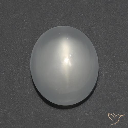 0.97ct Natürlicher Weiß Mondstein Katzenauge, Oval, Transparent, Photo A
