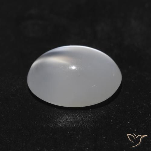 9,17 ctw natürlicher Durchscheinendes Weiß Mondstein Katzenauge, Oval, Transparent