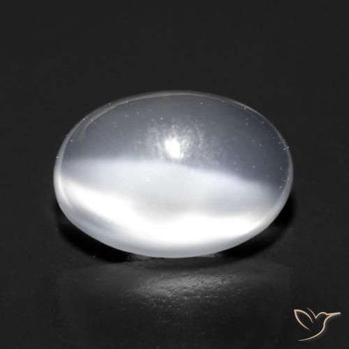 9,17 ctw natürlicher Durchscheinendes Weiß Mondstein Katzenauge, Oval, Transparent