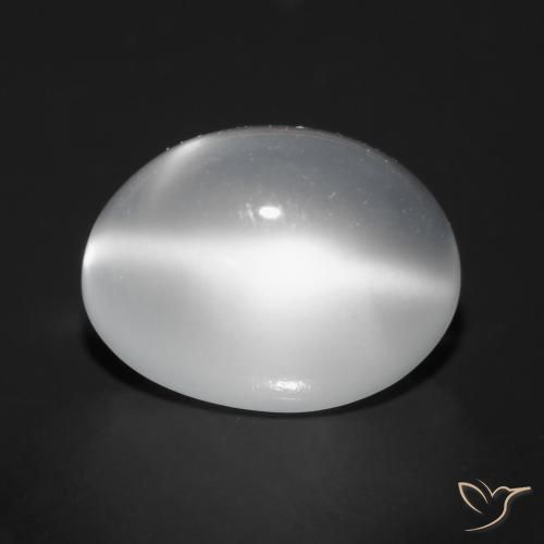 9,17 ctw natürlicher Weiß Mondstein Katzenauge, Oval, Transparent