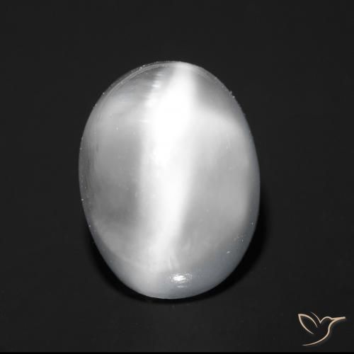 1.87ct Natürlicher Weiß Mondstein Katzenauge, Oval, Transparent