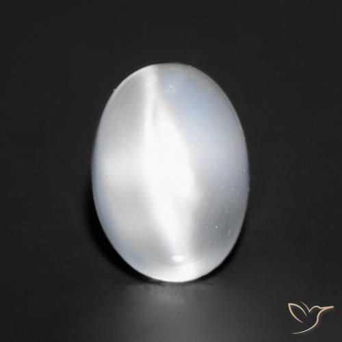 1.06ct Natürlicher Weiß Mondstein Katzenauge, Oval, Transparent