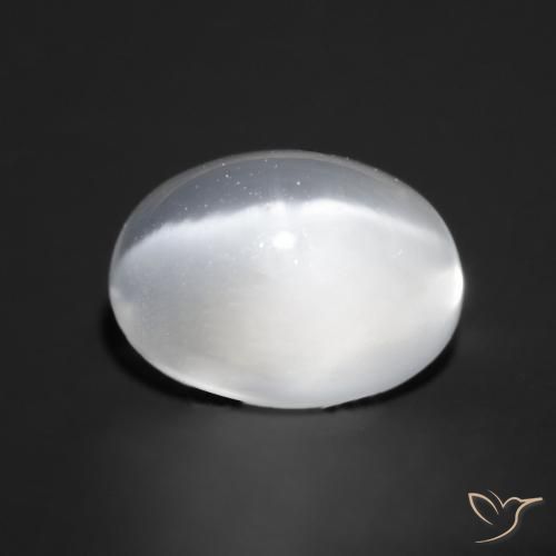 9,17 ctw natürlicher Weiß Mondstein Katzenauge, Oval, Transparent