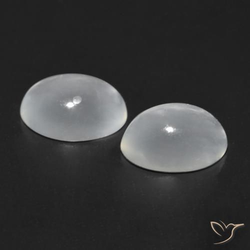 1.53 ct natürliche Weiß Mondstein Katzenauge-Edelsteine, Oval, Transparent